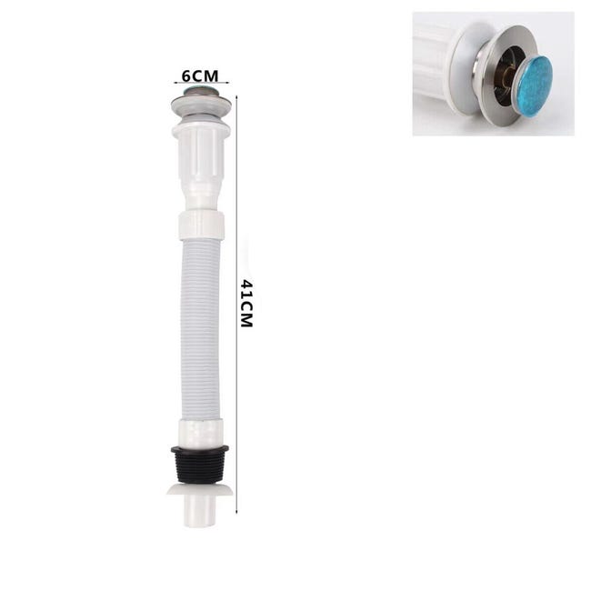 Tubo Di Scarico Flessibile Per Lavabo Da Bagno - 2 Pezzi Nero, Estensibile, Universale - Foto 6