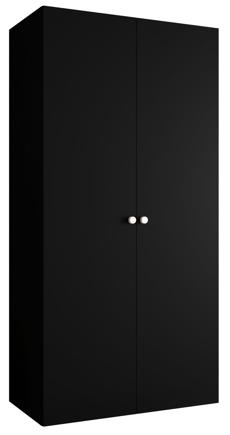 Szafa uchylna otwierana Parma 1 100 x 52 x 202 cm czarny + u. srebrny Abiks Meble