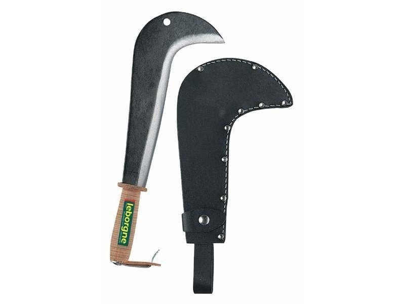 Serpe de chasseur manche cuir avec étui 20 cm - 2