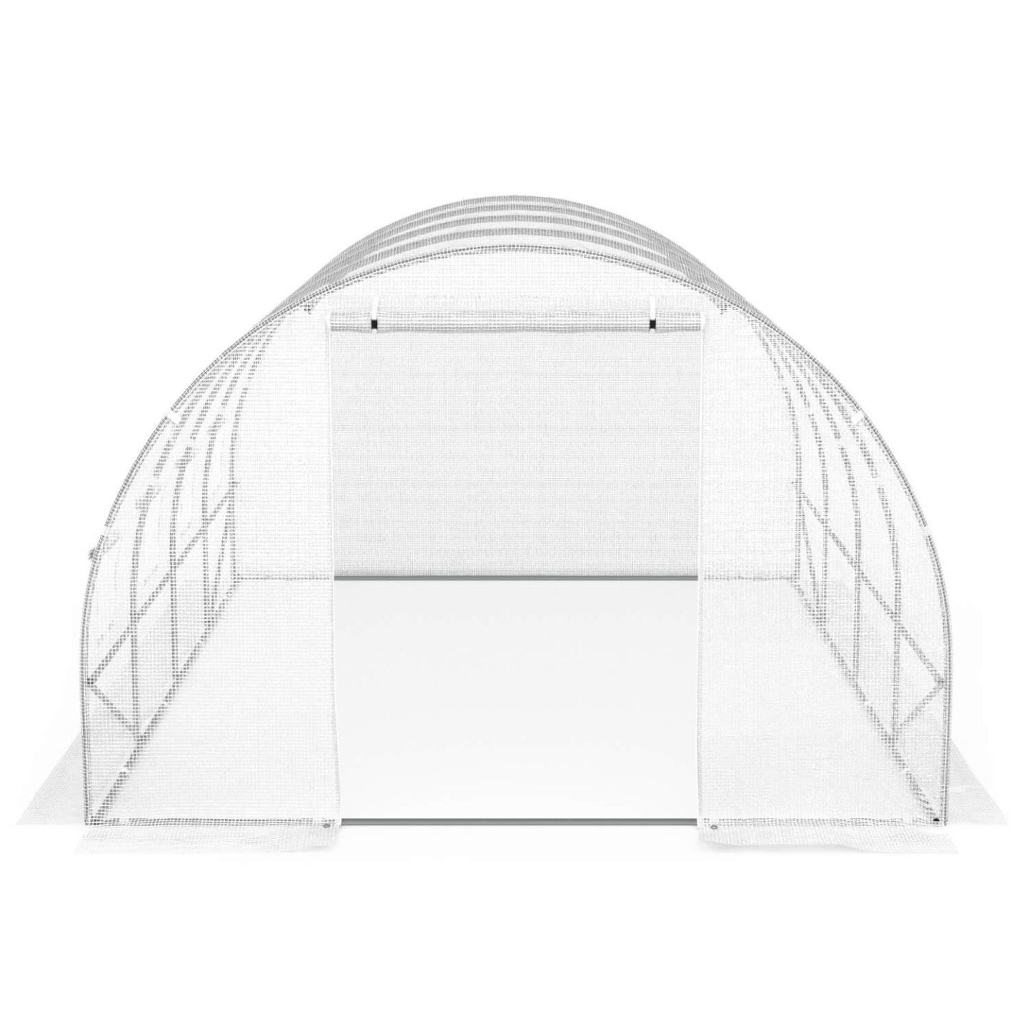 Bâche de rechange pour serre de jardin tunnel 12m² 4 x 3 x 2 m anti-UV avec porte et fenêtres ZEBRA blanche - 5