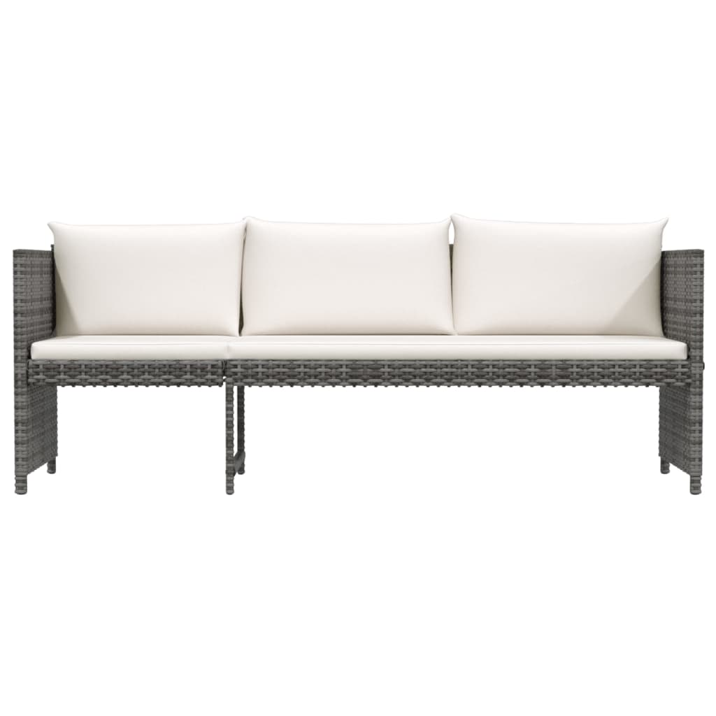 Mobili da giardino mobili da esterno Set di mobili da 6 pezzi con cuscini in resina intrecciata grigia 02 02_0016864 - 3