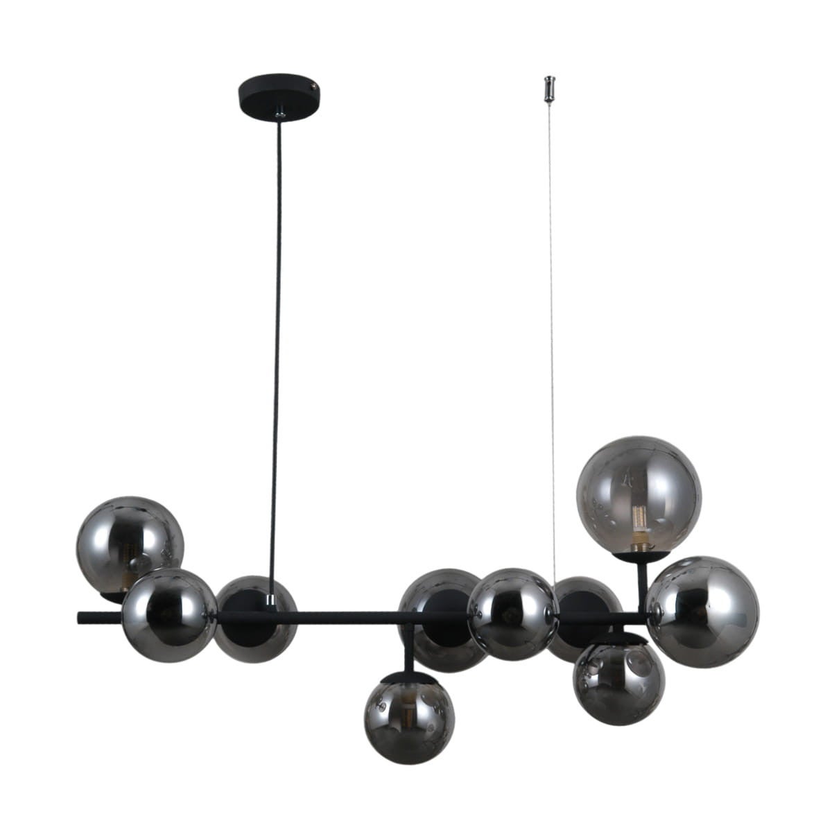 Lampa wisząca Frontera czarny satynowy 10xG9x5W nowoczesna wym: 120 x 80 x 28,9 cm szkło Italux