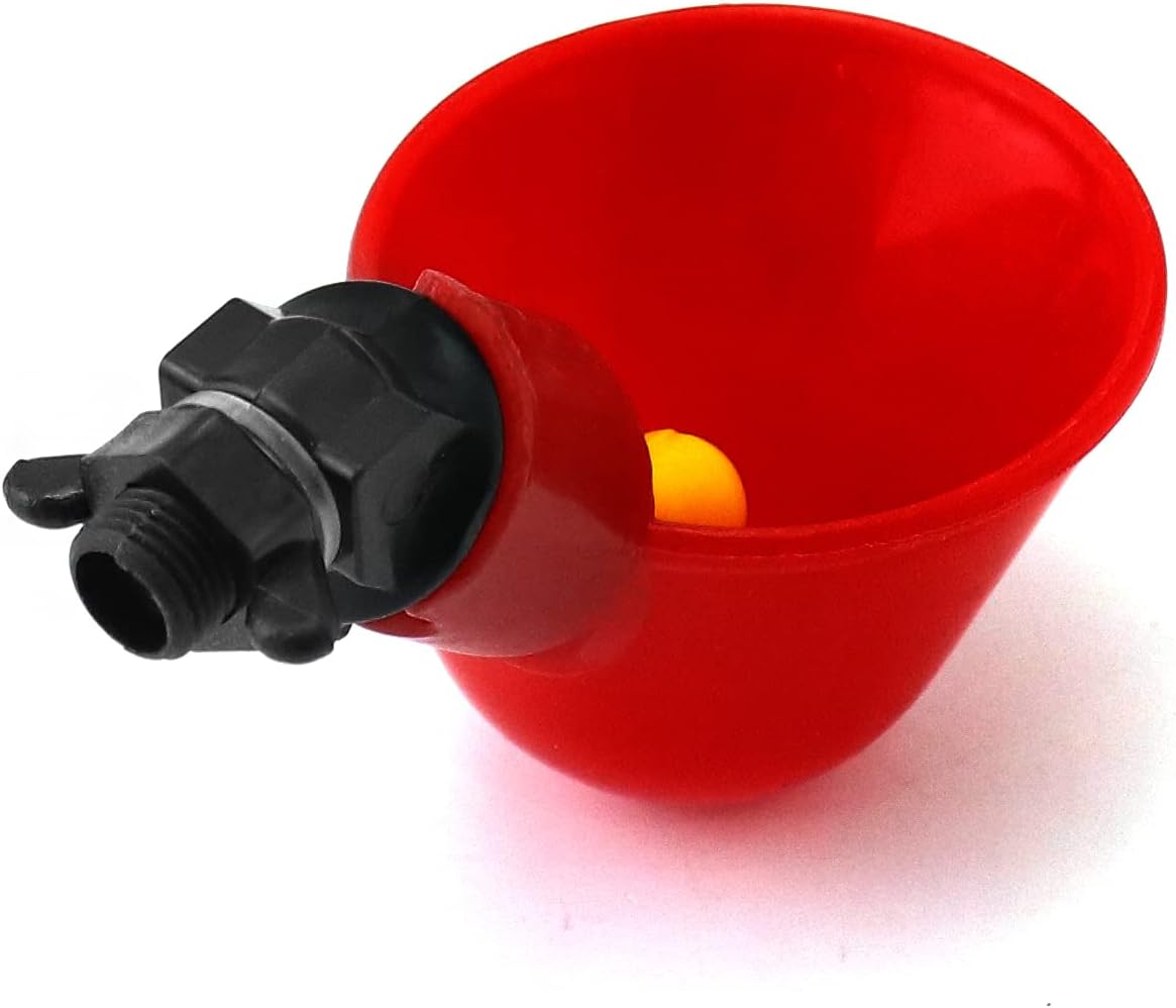 10 peças bebedouro automático para galinhas, bebedouro de plástico para aves, codornas, pombos, galinhas (25 mm, para baldes) - 2