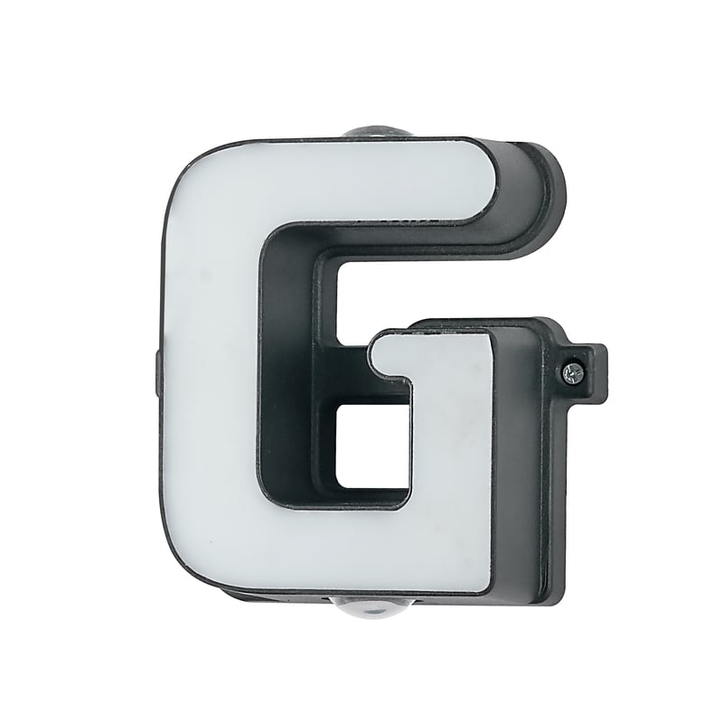 Litera G, aluminiowy znak 220 V litera G, litera ścienna 13 * 5,5 cm