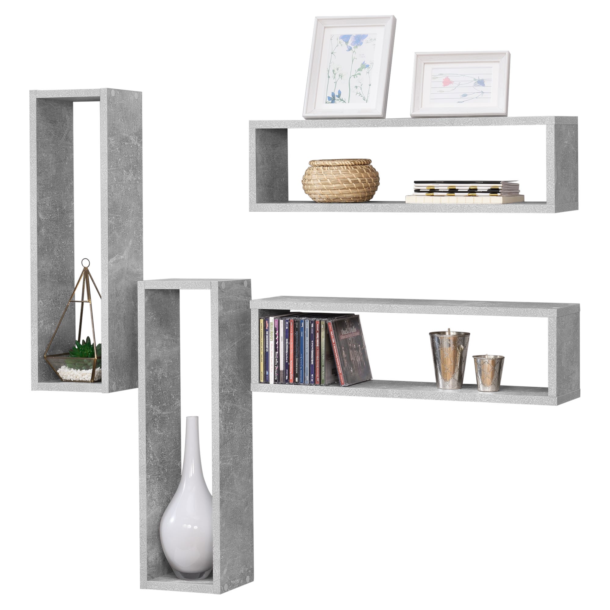 2 Pz Scaffali A Parete,Mensole Da Partete,Scaffale Murale Grigio Cemento 40x23x3,8 Cm In MDF Xzz617649 Maisonchic 74755860 2 Pz Scaffali A Parete,Mensole Da Partete,Scaffale Murale Grigio Cemento 40x23x3,8 Cm In MDF Xzz617649 Maisonchic 74755860