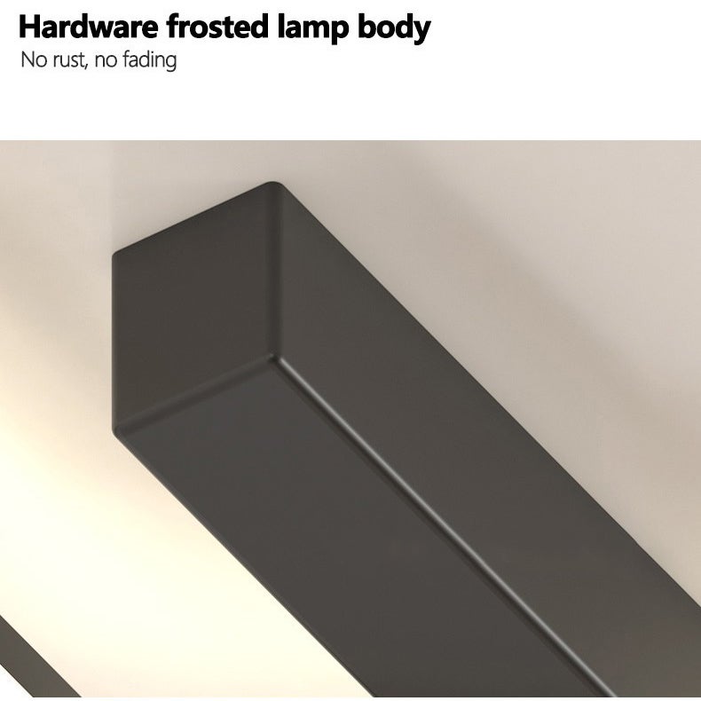 Lampa sufitowa, 100 cm, lampa sufitowa LED, nowoczesna lampa ścienna, metalowy żyrandol, barwa światła 3000 K, kolor czarny - 6