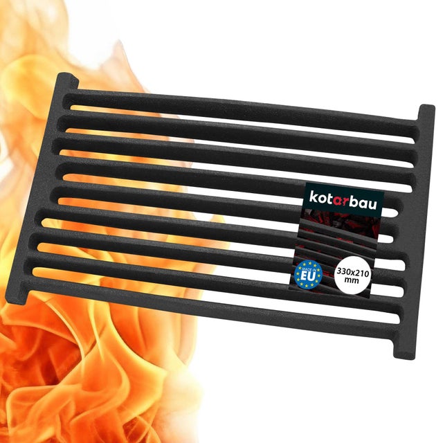 Grille de Cheminée en fonte 32 x 21,5 cm - Grille en fonte carrée - Résiste aux températures élevées - KOTARBAU