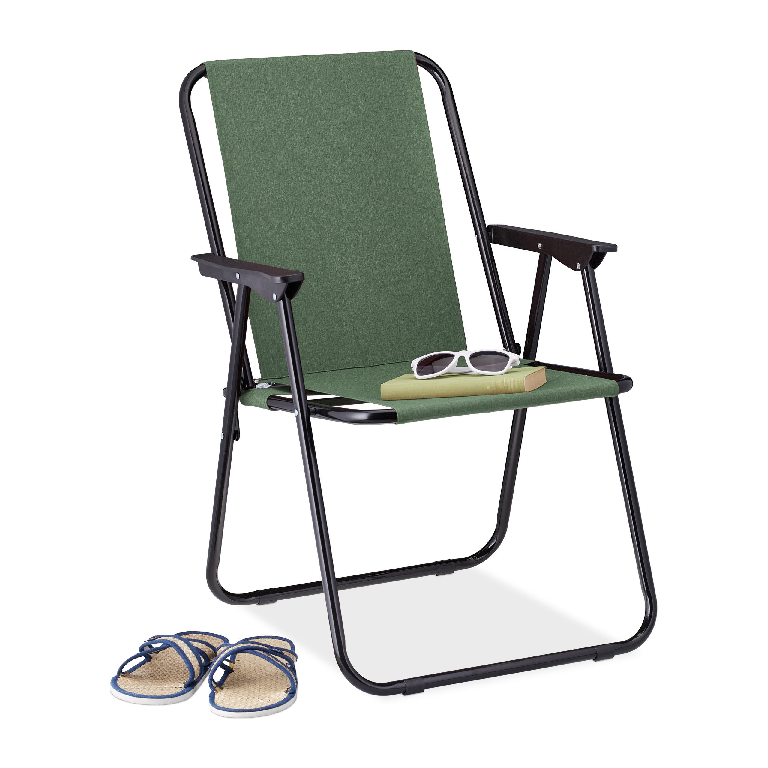 Chaise De Camping Pliante Homecall - Vert - Charge Max 110 Kg - Avec Sac De Transport - 7