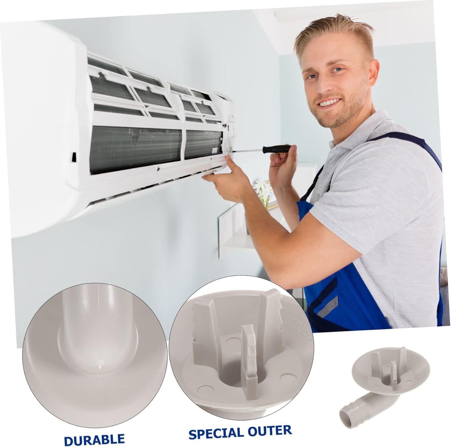 26mm 1Pcs Climatisation Drainage Tuyau Connecteur Coude Raccord Embout évacuation Condensat Climatiseur pour Mini-Split Unités et Fenêtre - 4