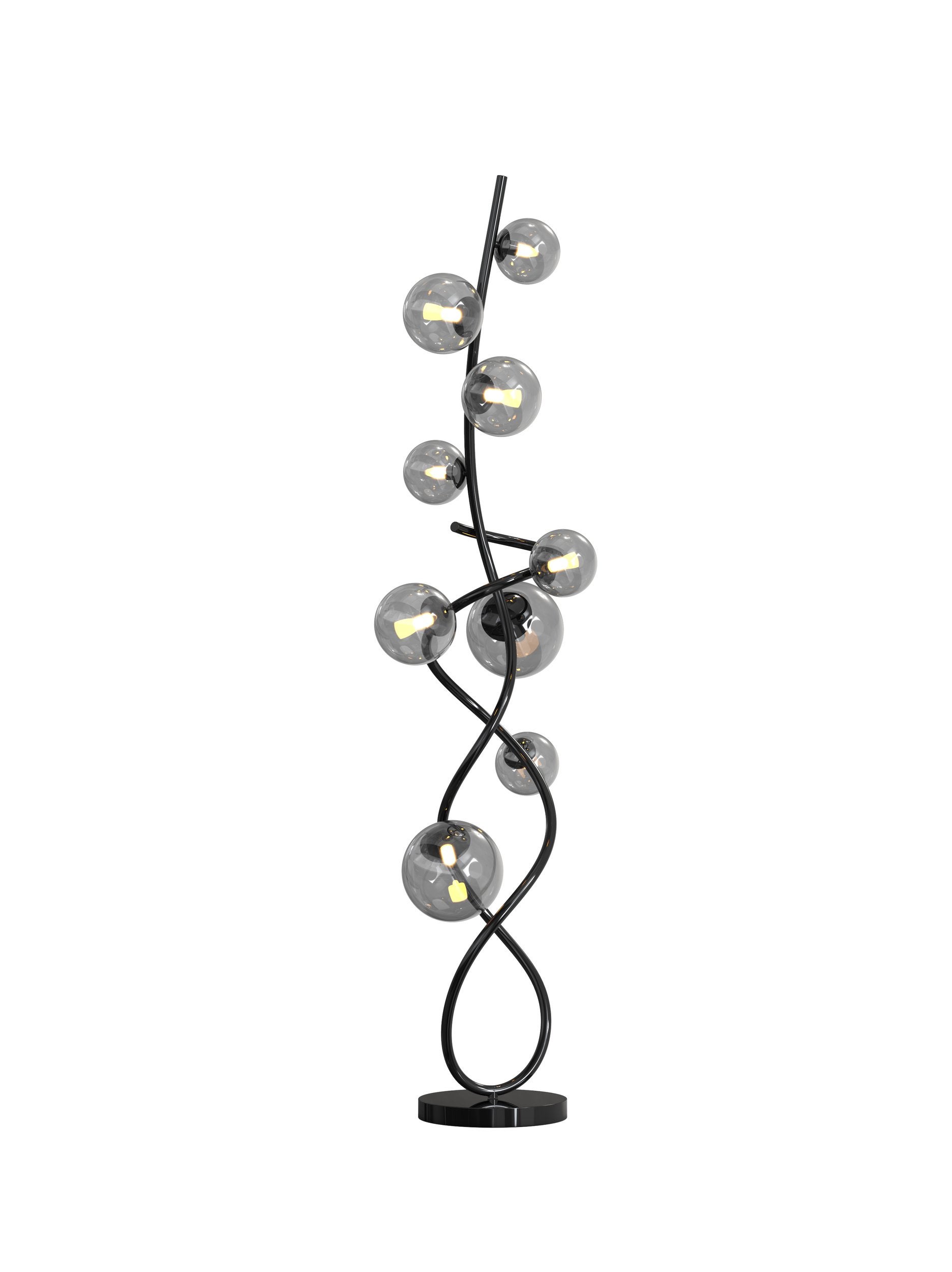 Lampadaire G9 NANCY noir chrome/verre fumé H140cm - 3