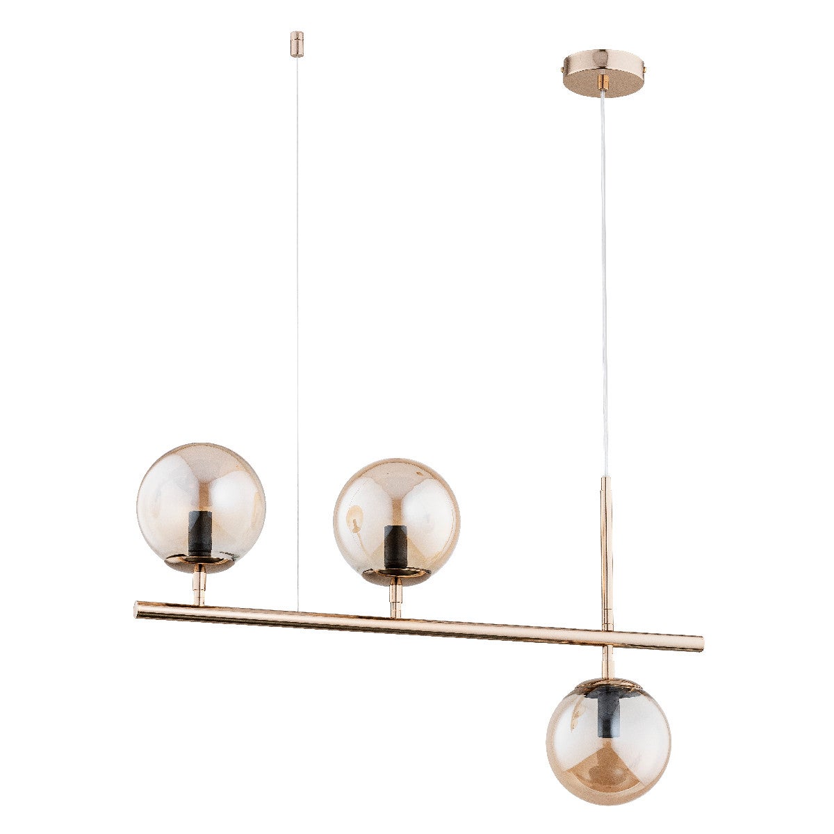 Lampa wisząca Palermo złoty antyczna-bursztynowy 3xE14x10W nowoczesna wym: 92 x 71 x 15 cm metal Alfa