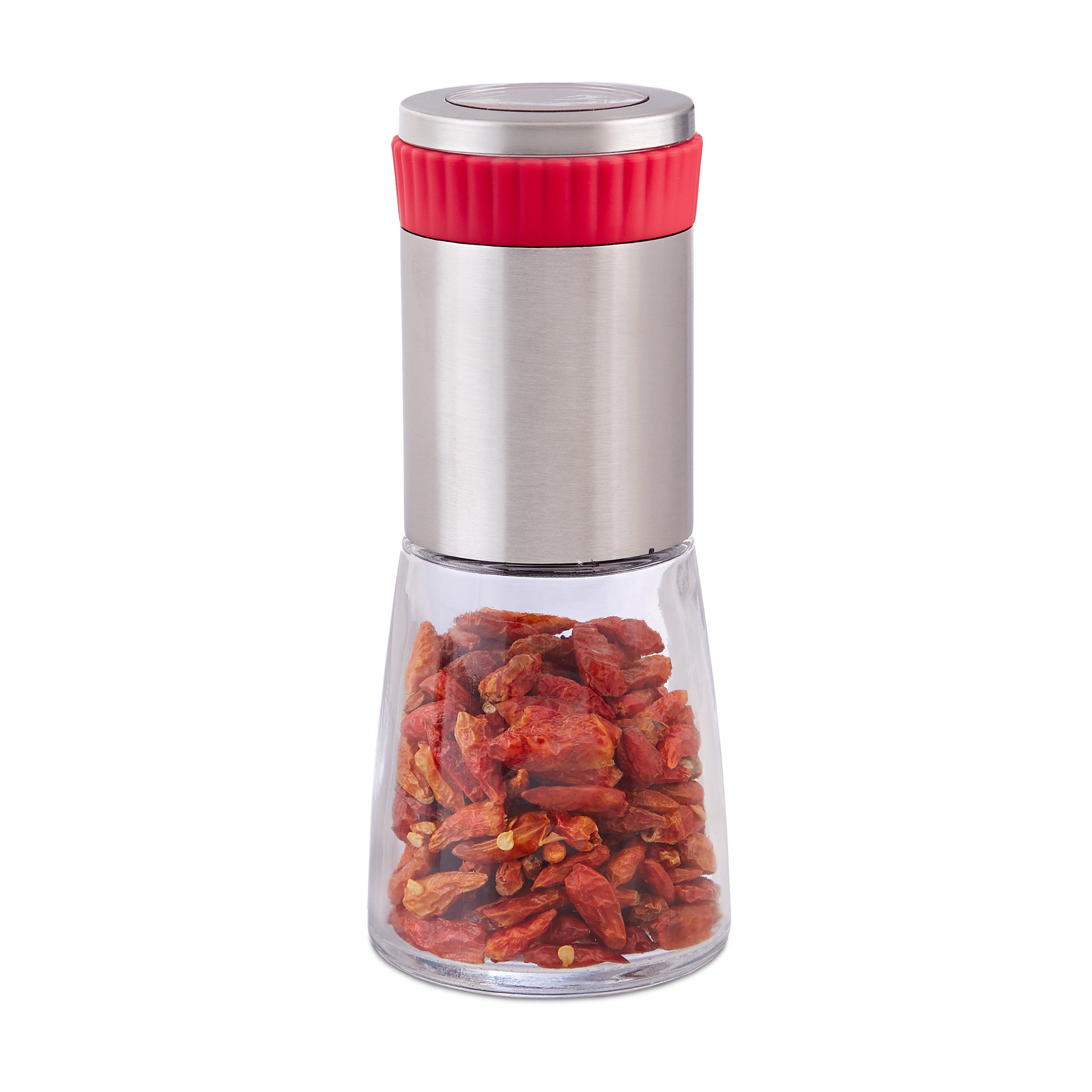 Relaxdays 10023278 Set 2 Macina Pepe Manuali Vetro Acciaio Inox, Pregiato Macini