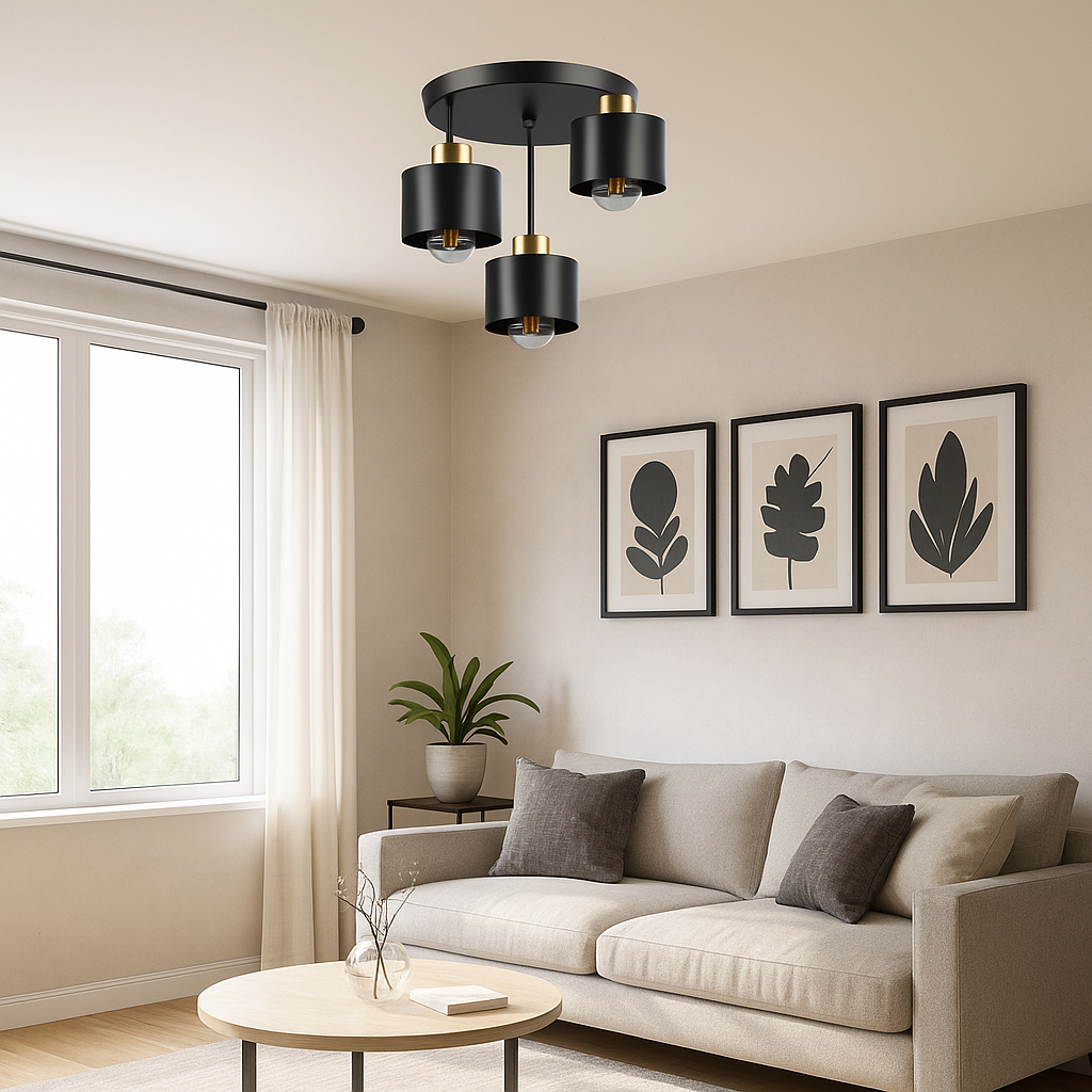 Lampa sufitowa 3x E27 LED Elza wisząca IP20 czarny miedziany żyrandol kinkiet MasterLED - 5