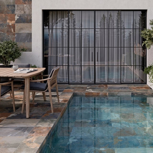 Carrelage sol extérieur / piscine effet Pierre de Bali Météor Mix R11 30x60 cm - Réflex Boutique