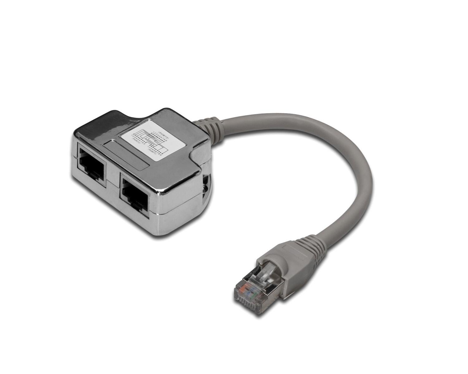 Adapter sieciowy Digitus CAT 5e ekranowany szary 0,19 m