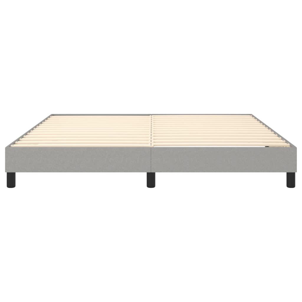 Cadre de lit à lattes en tissu gris clair, pour la chambre, 160 × 200 cm - 5