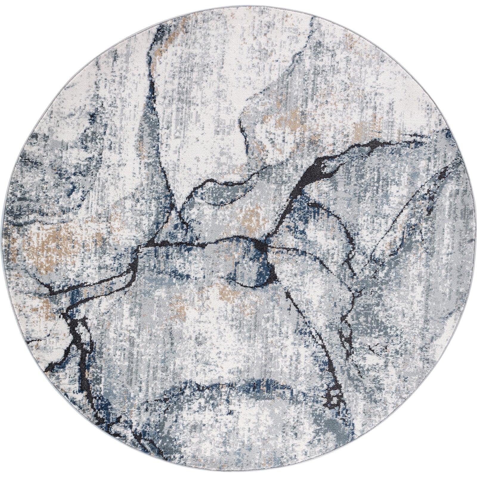 LIVABLISS Tapis Rond Abstrait Moderne Ivoire/Gris Ø 160 cm Lyna | Leroy ...