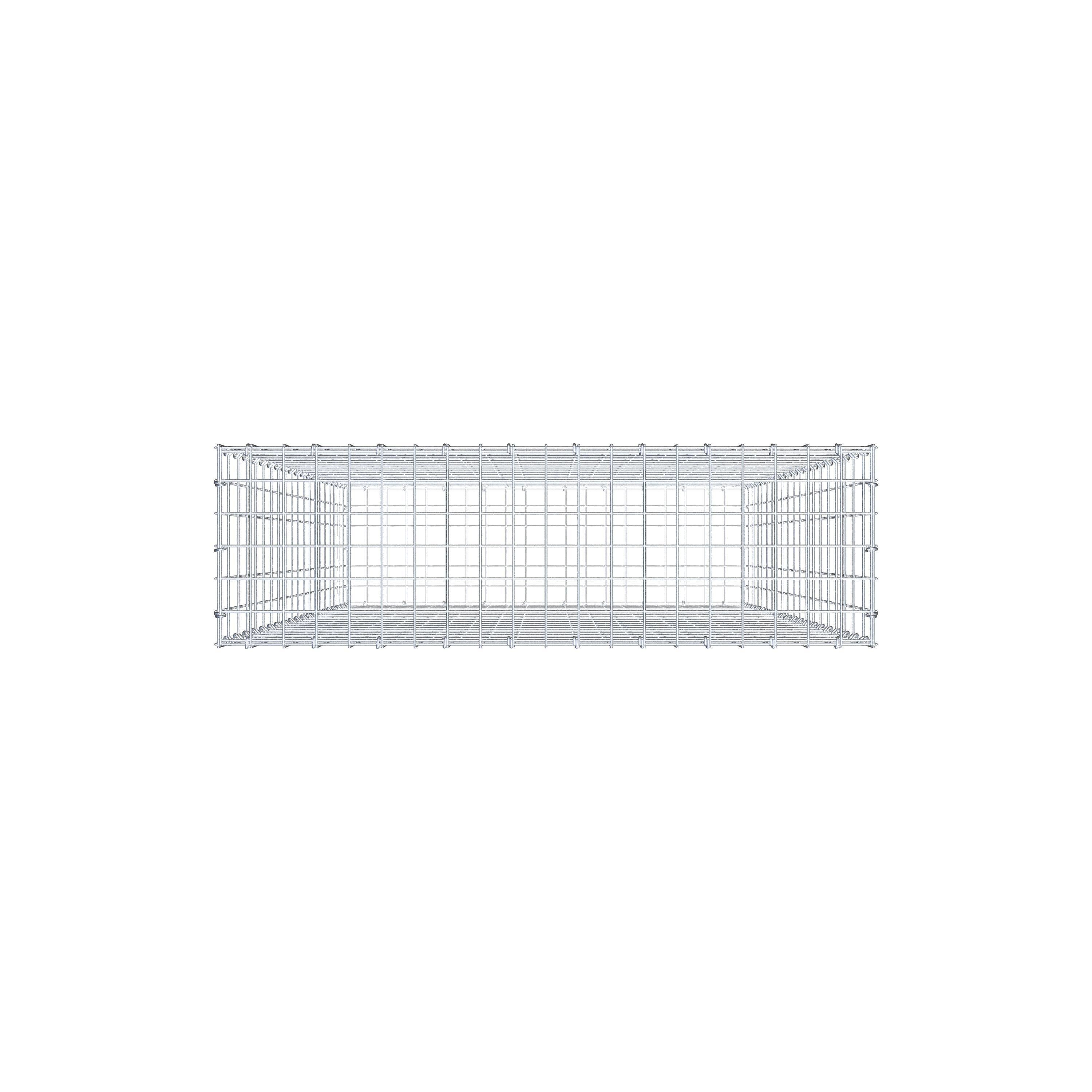 Gavión de acero galvanizado 200x100x30cm (LxAxP), malla 5 x 10cm, Anillo en C, jaula metálica para muro o jardín - 8