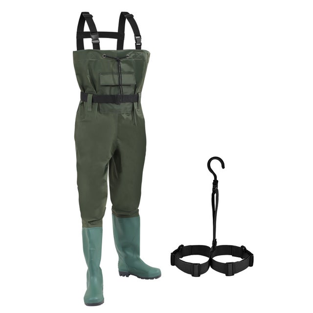 waders Cuissardes de pêche,pêche Waders pour Hommes Femmes Chasse Waders vec Bottes imperméable vert-Taille 44 avec crochet