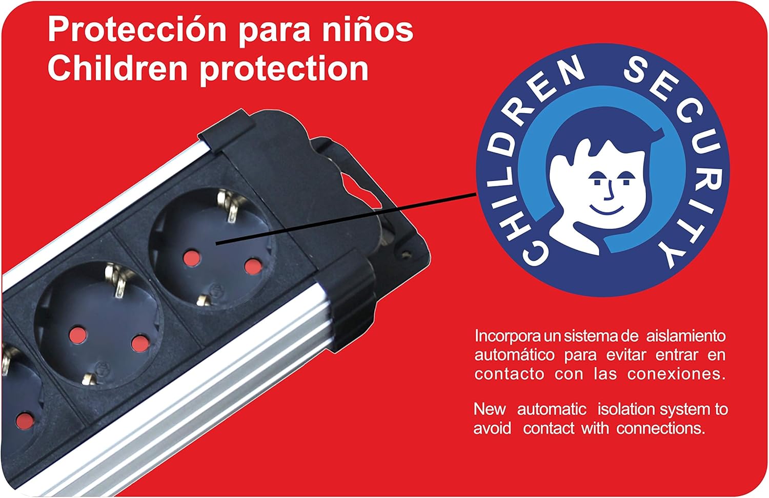 Bloc multiprises avec protection contre les surtensions Silver Electronics 6 prises, câble de 1,5 mètre Noir - 5