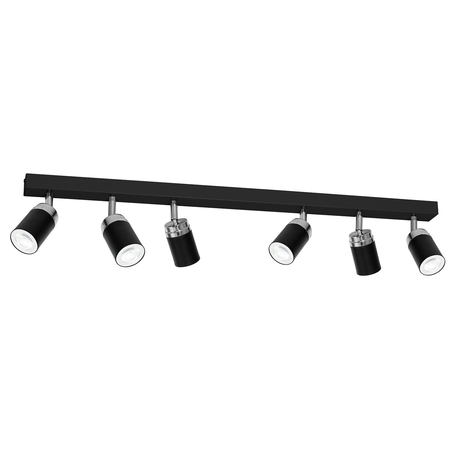 Lampa sufitowa wisząca Reno czarny mat-chromowana 6xGU10x15W wym: 17 x 90 x 6 cm metal Luminex