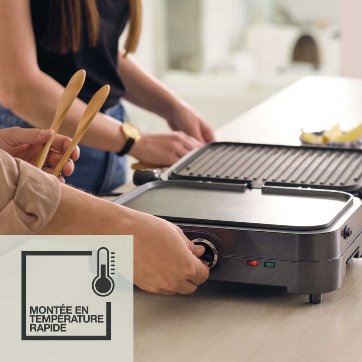 Grille-viande CUISINART GR47BE Elite plancha grill bleu nuit - 8
