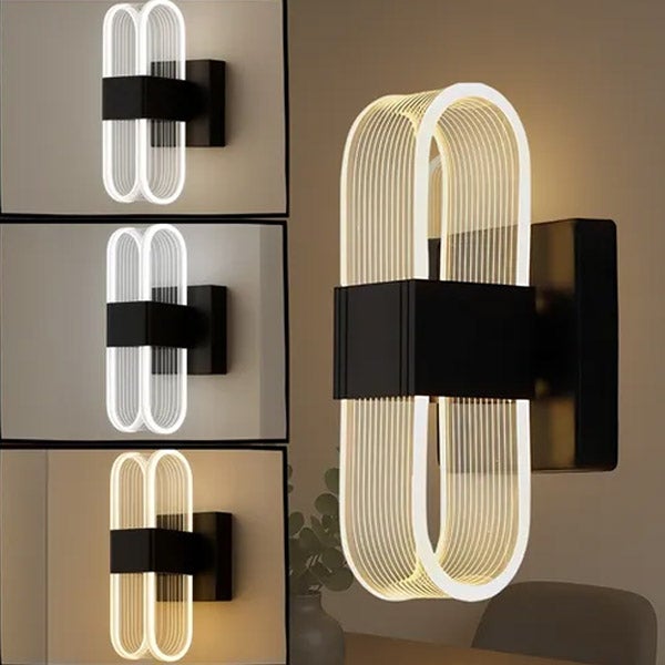 Ściemnialna lampa ścienna LED 12 W, lampka nocna - 3 kolory (3000K/4000K/6000K) - delikatne oświetlenie do wnętrz, sypialni, wejścia (20,5x10 cm)