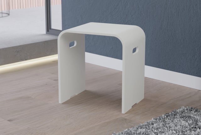 BERNSTEIN - Tabouret de douche PB4002 en fonte minérale - blanc mat