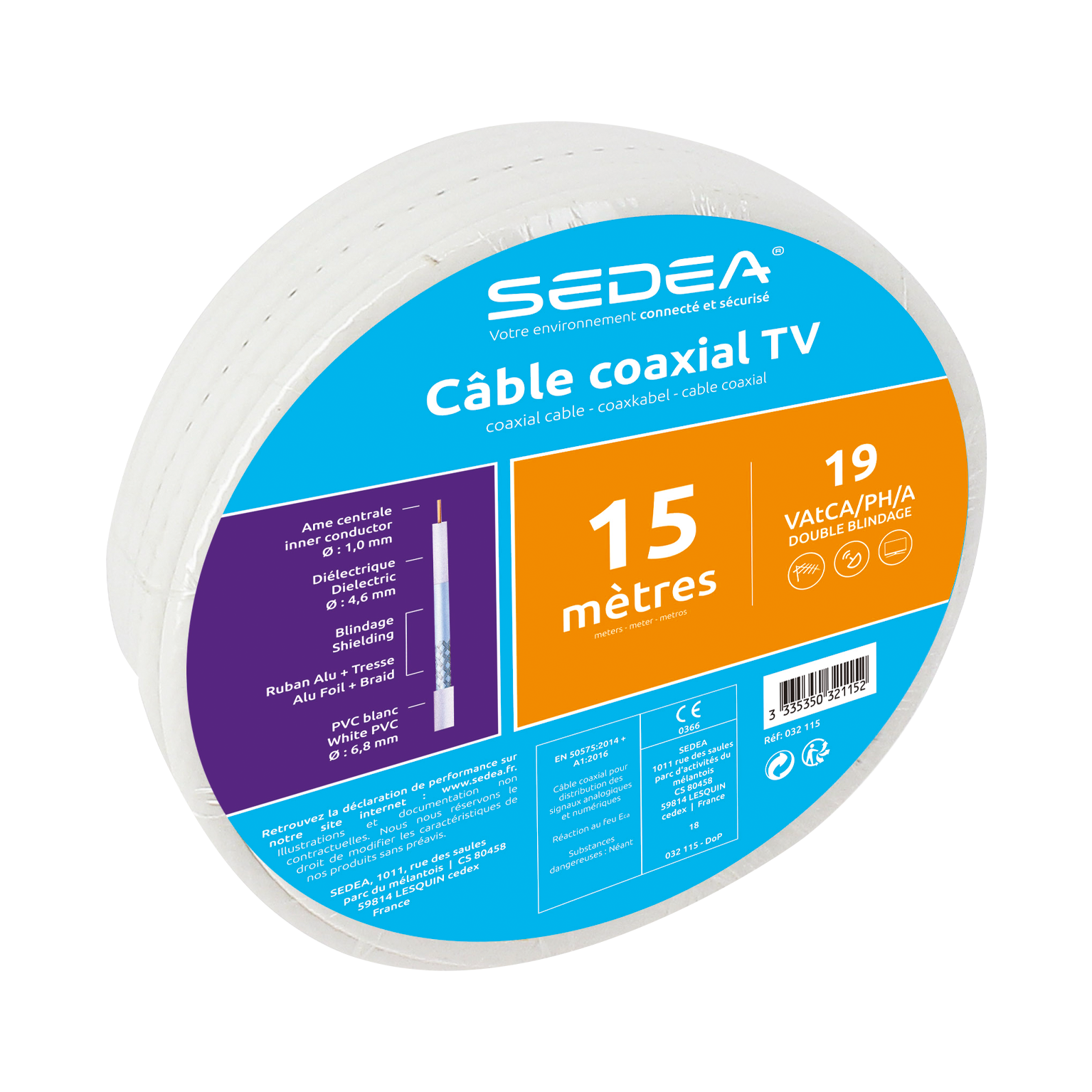 Couronne de 19 VAtCA/PH double blindage | 15 m - 3