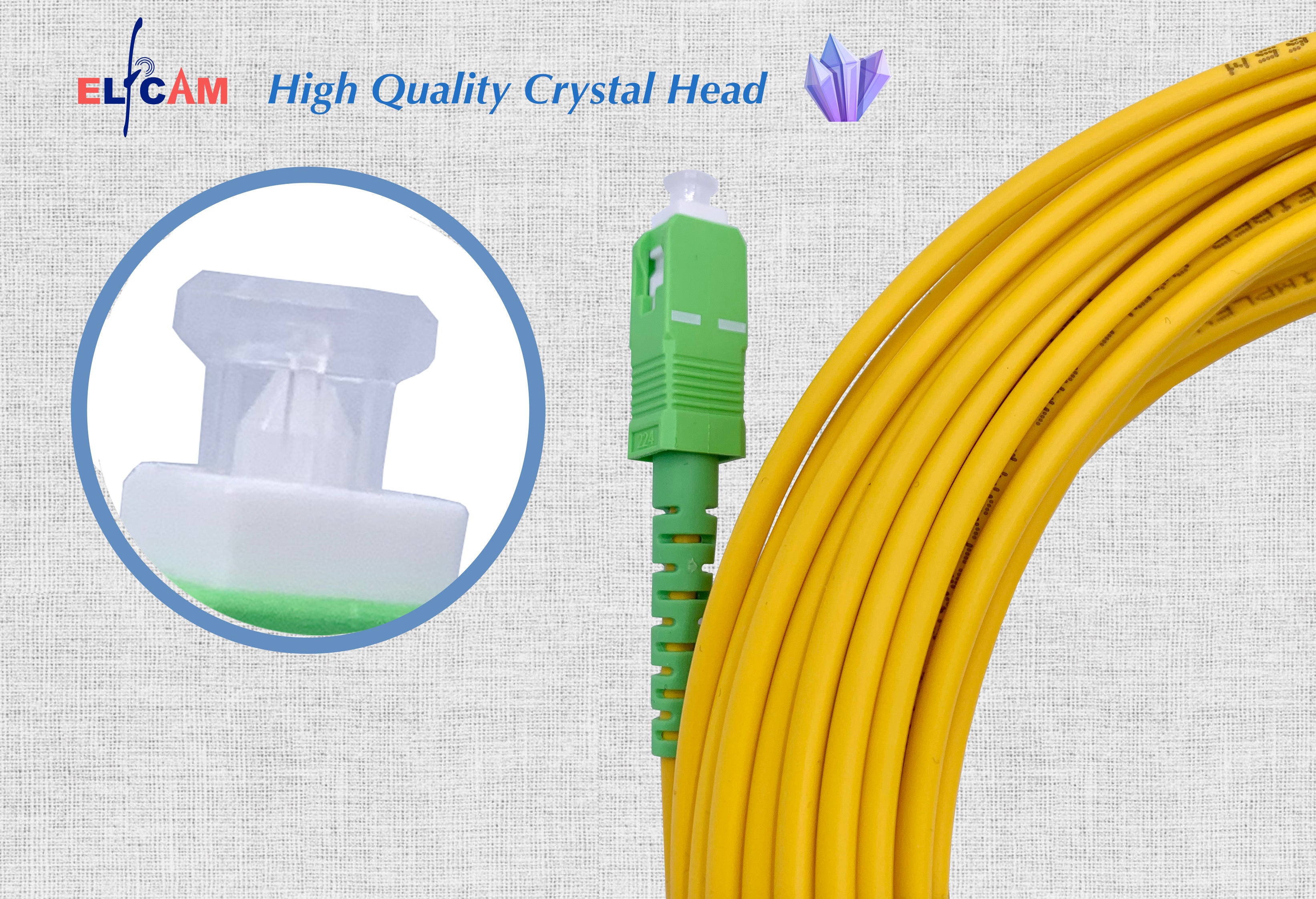 Elfcam® - Cable/Rallonge Fibre Optique Orange SFR Bouygues - 40M - Jarretiere Simplex Monomode SC/APC a SC/APC - Blindage et Conne... Jaune - 5