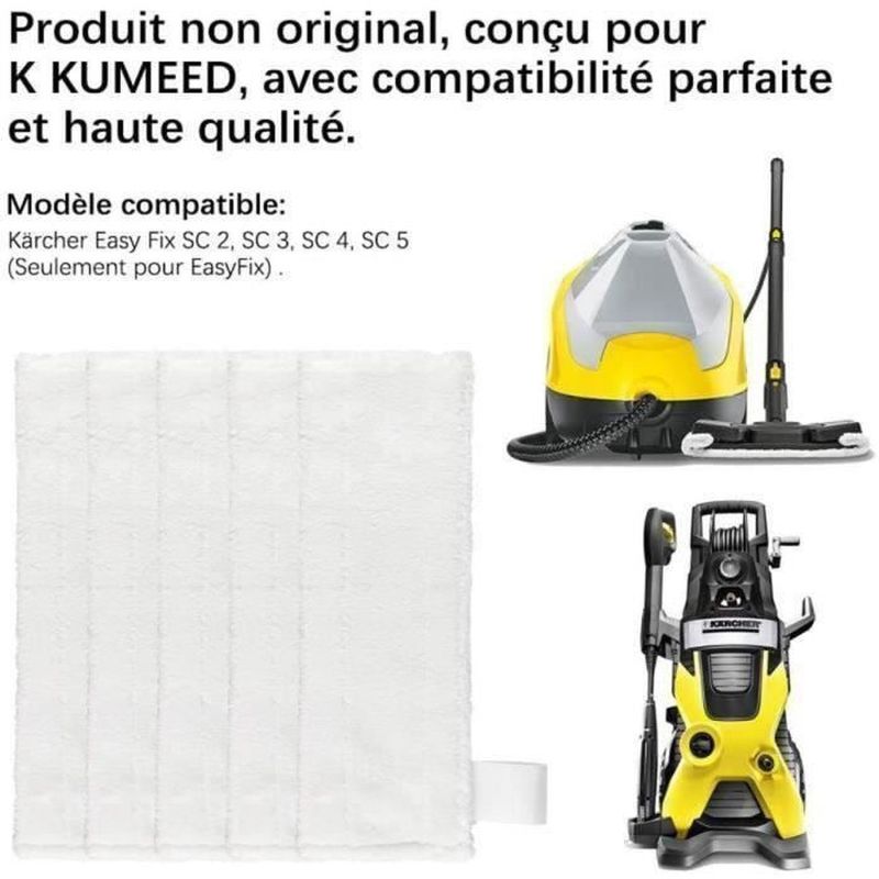 5 PCS Bonnettes Microfibre pour SC2 SC3 SC4 SC5 Karcher Easy Fix, Lingettes Remplacement pour Karcher Nettoyeur Vapeur Séries de SC - 4