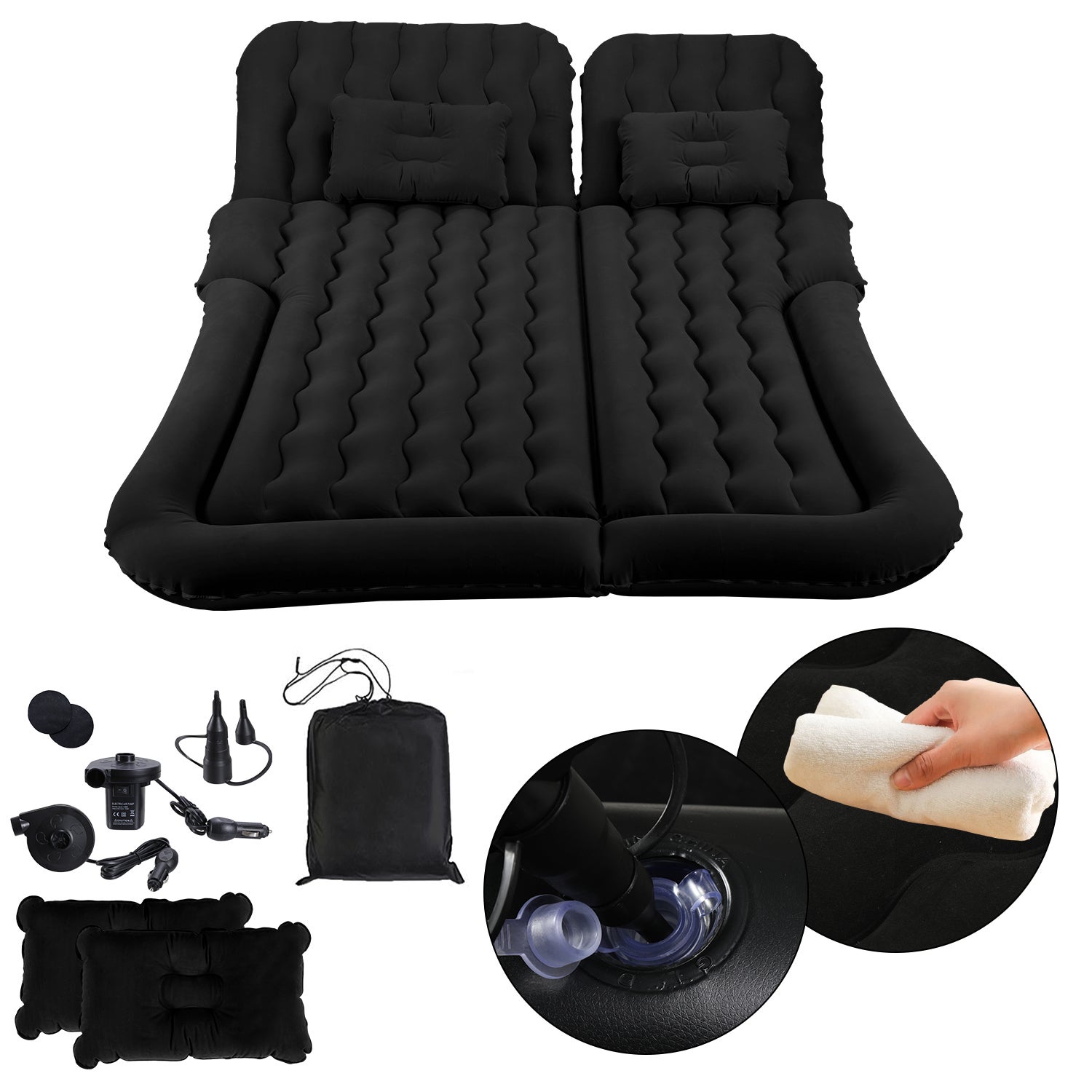 Matelas Gonflable Pour Coffre Peugeot Expert - Lit De Camping Voiture, 6 Chambres Séparées, PVC (Gris) - 8