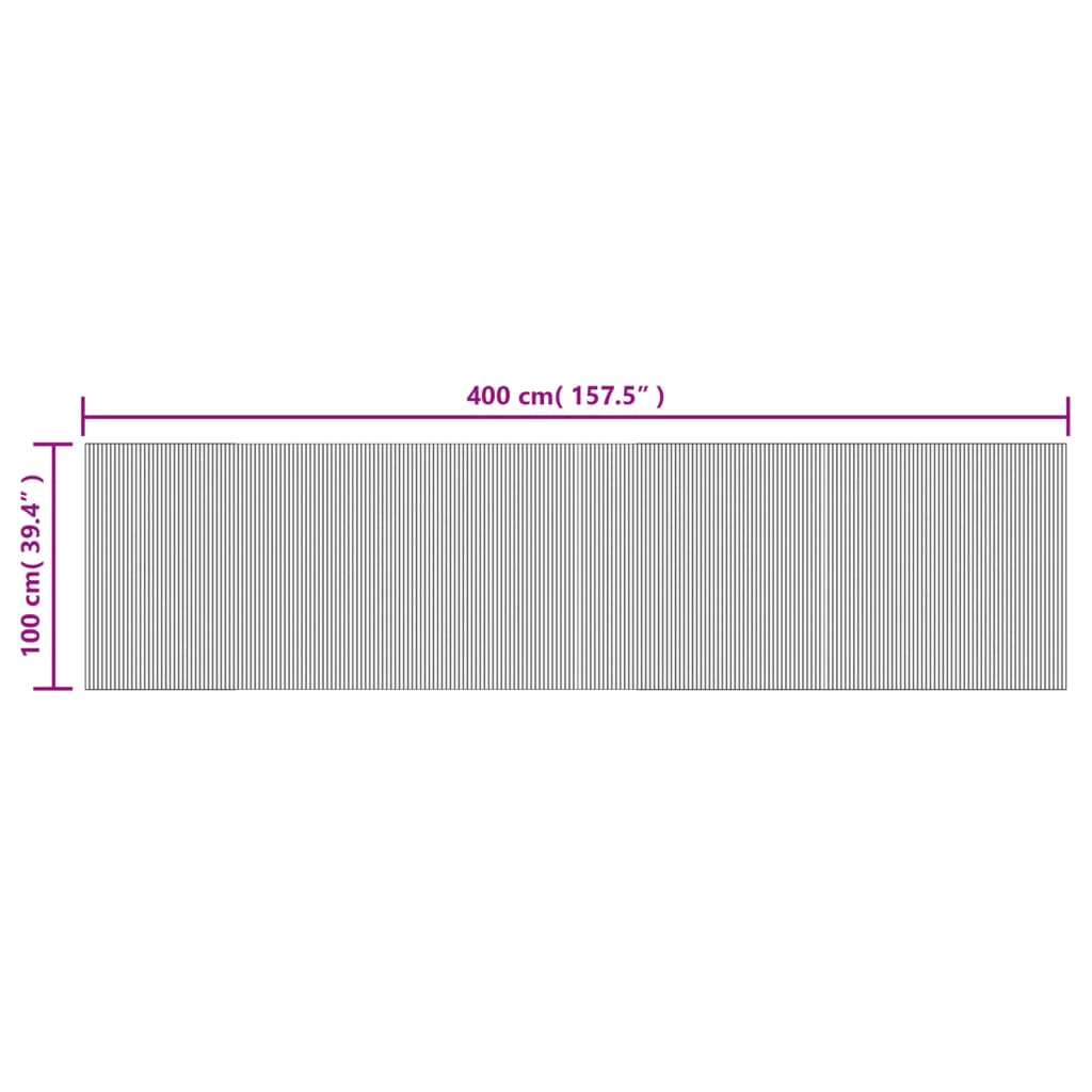 Tapis rectangulaire naturel 100x400 bambou - 8