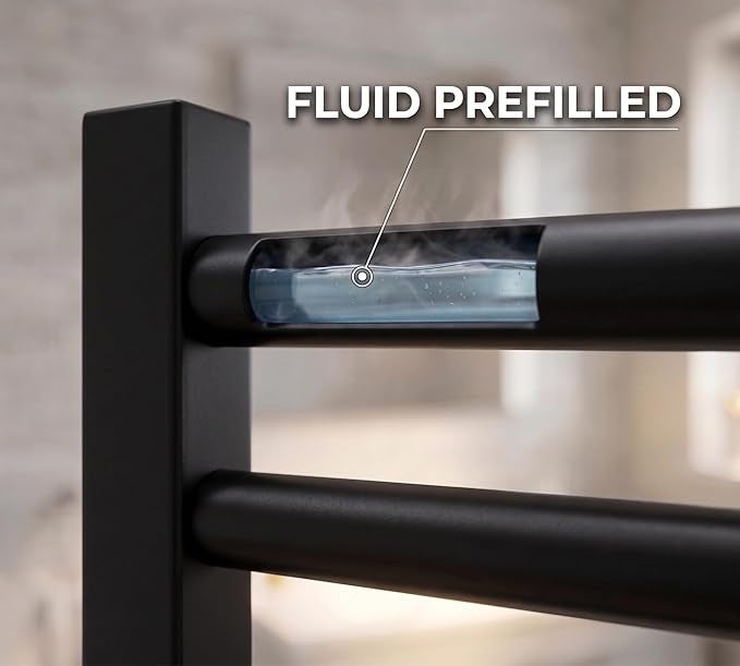 Radiador Toallero Eléctrico Negro 30x100 cm con Termostato 150W-Elegant Radiators - 9
