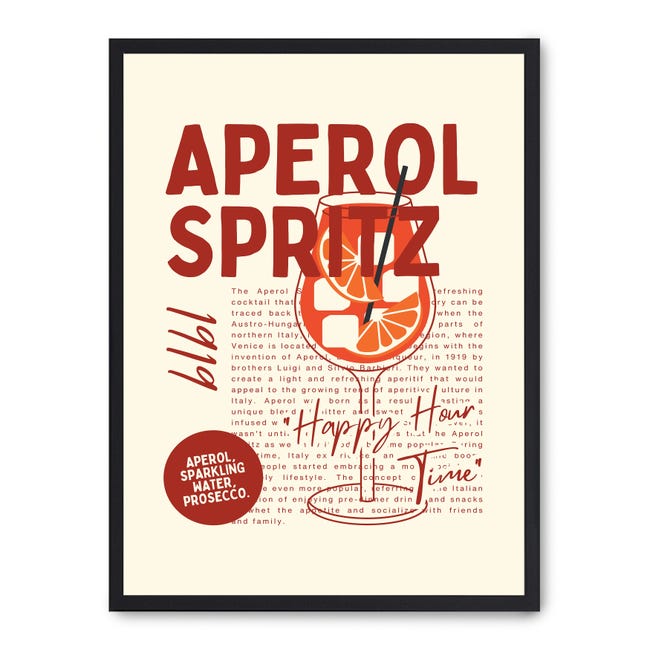Quadro Aperol spritz I, cornice nera, 50x70 cm | Leroy Merlin