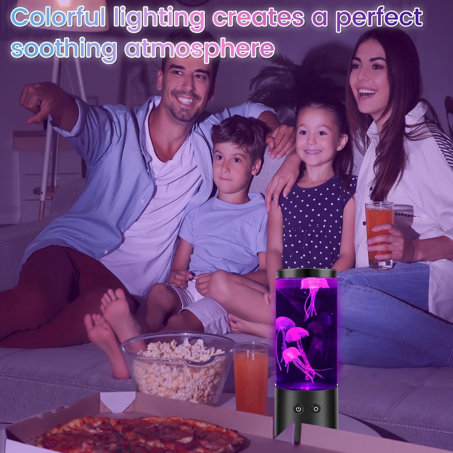 Lampe à lave pour méduses, capteur lumineux pour aquarium avec 7 modes de changement de couleur, éclairage d'ambiance réaliste pour méduses - 5