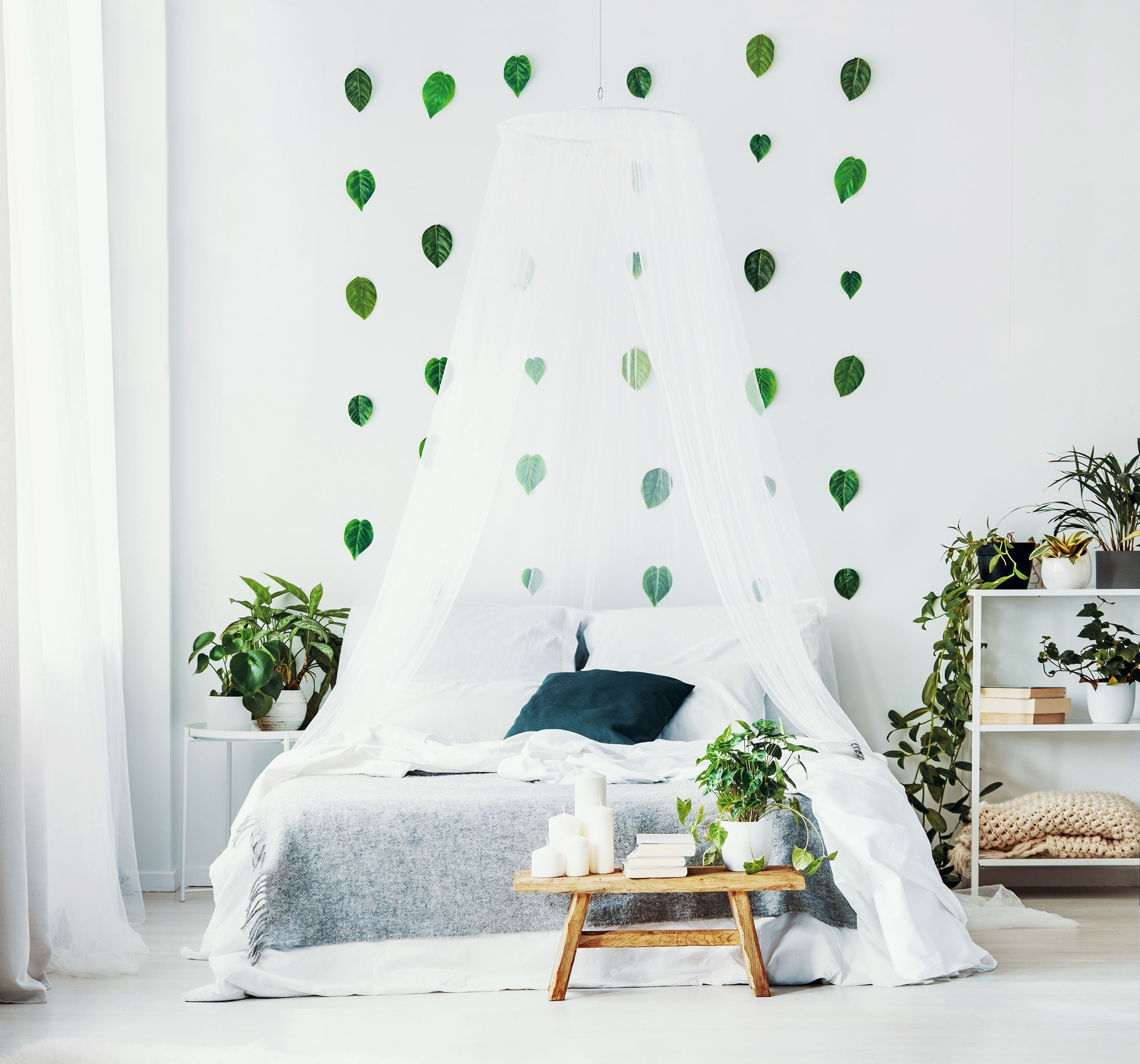 Zanzariera Letto A Baldacchino Bianca - Cupola Grande Per Letto Matrimoniale, Interni/Esterni - Foto 2