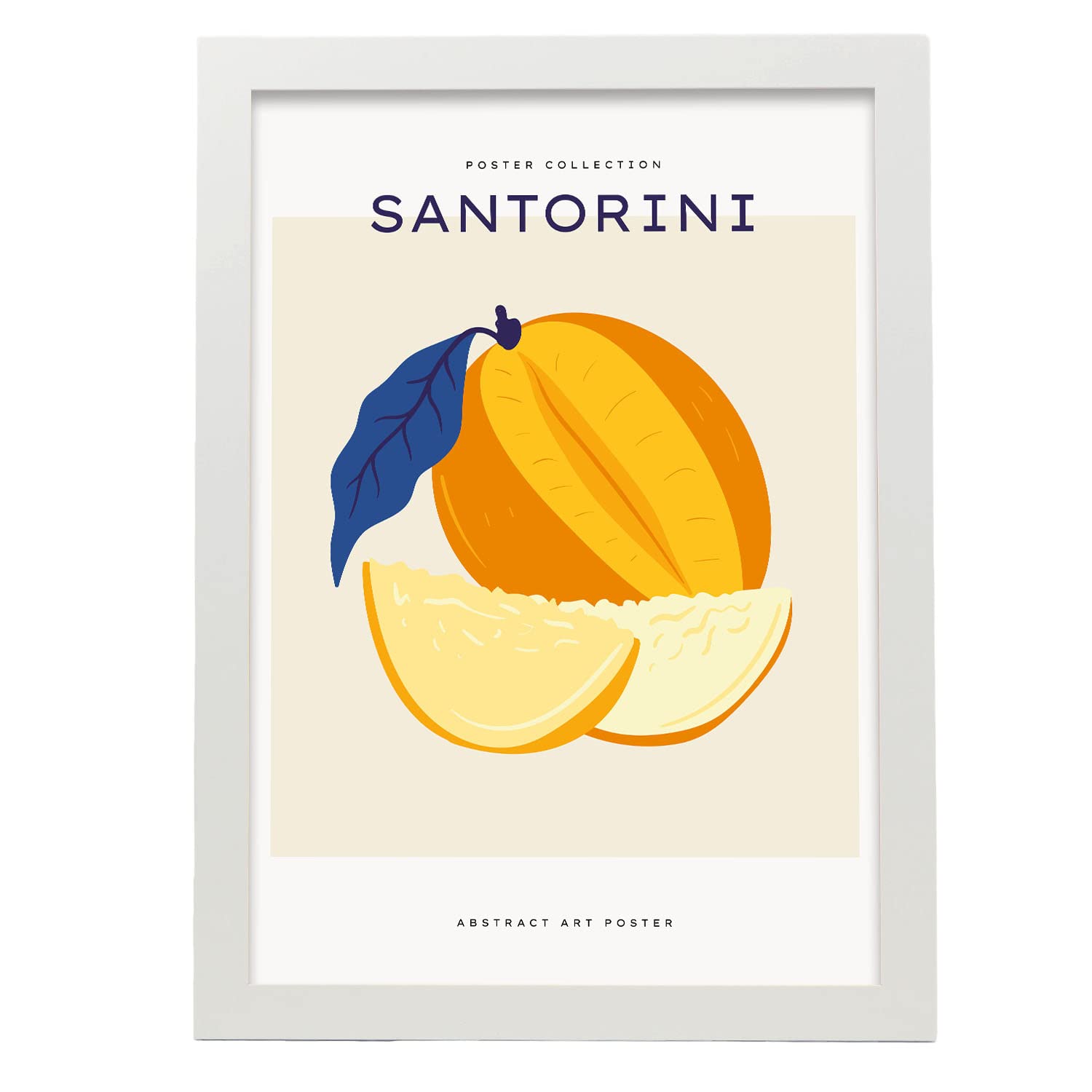 Nacnic póster pop art abstracto. santorini ilustraciones artísticas modernas para la decoración de interiores. con marco blanco - a3