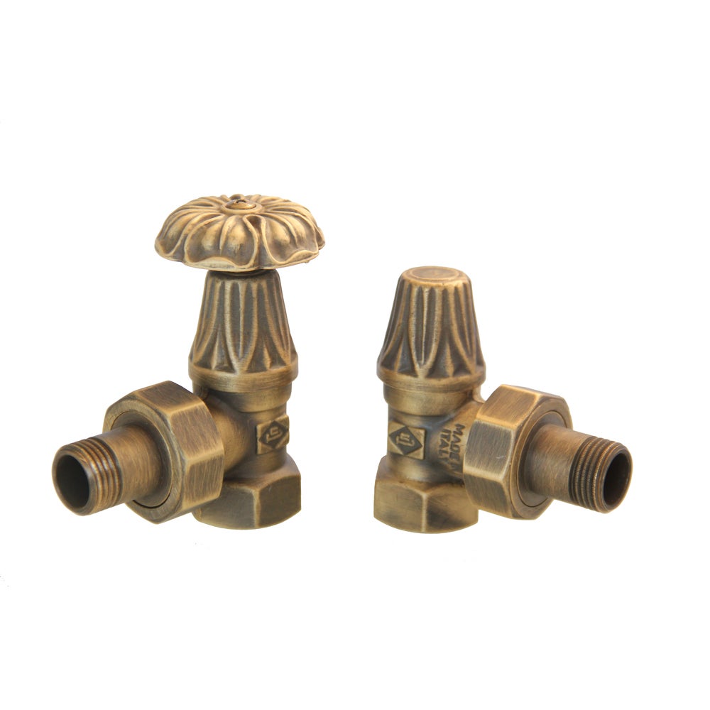 Zestaw zaworu ręcznego z kwiatowym uchwytem do grzejnika żeliwnego