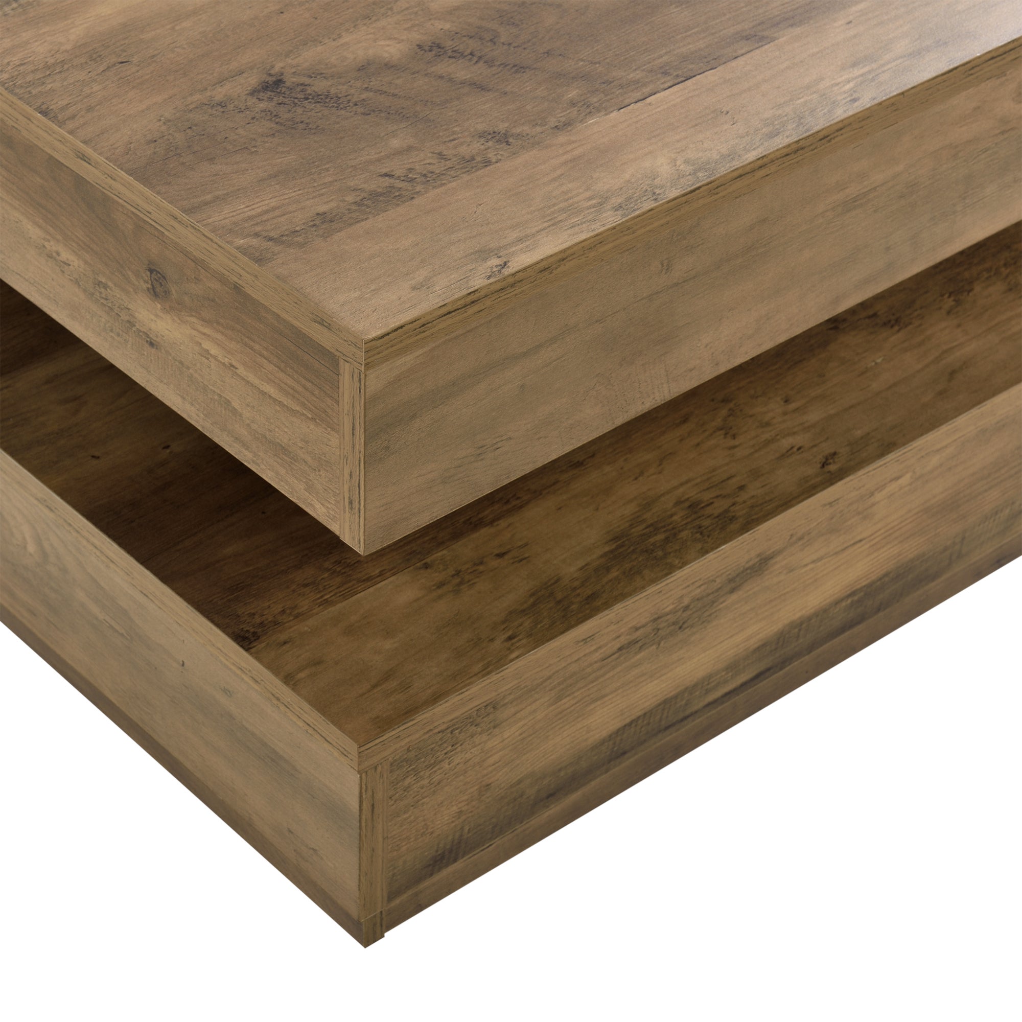 Table Basse avec Plateau Tournant Florenz Effet Bois [en.casa] - 5