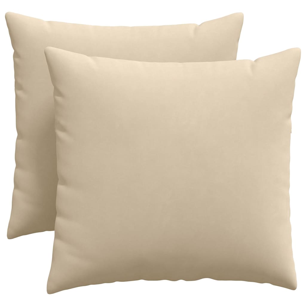 vidaXL Coussins de canapé 2 pcs Crème 50 x 50 cm tissu - 2