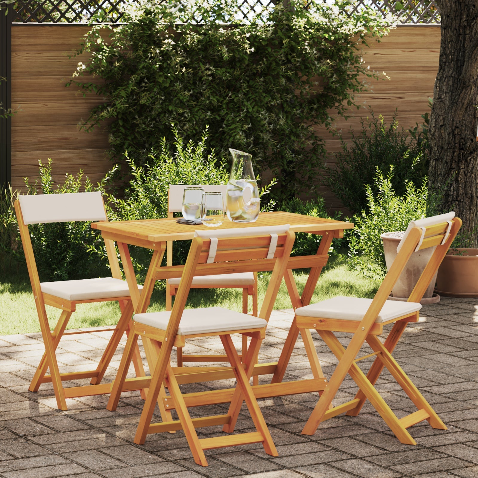 Zestaw bistro 5 pcs Olej Naturalny Lite Drewno Akacji vidaXL