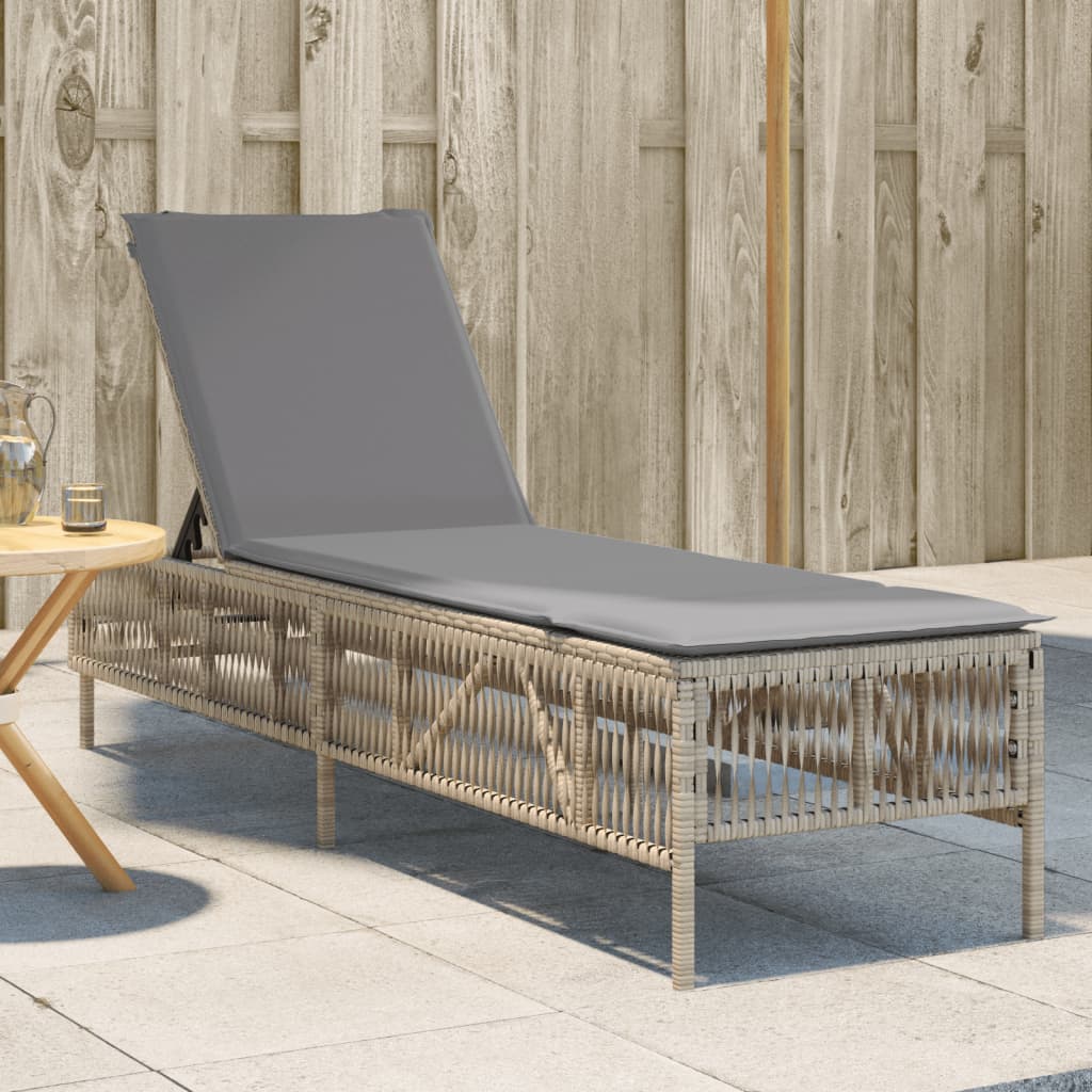 Chaise à Bascule De Jardin VidaXL - Résine Tressée Beige Avec Coussins, 110 Kg Max - 4