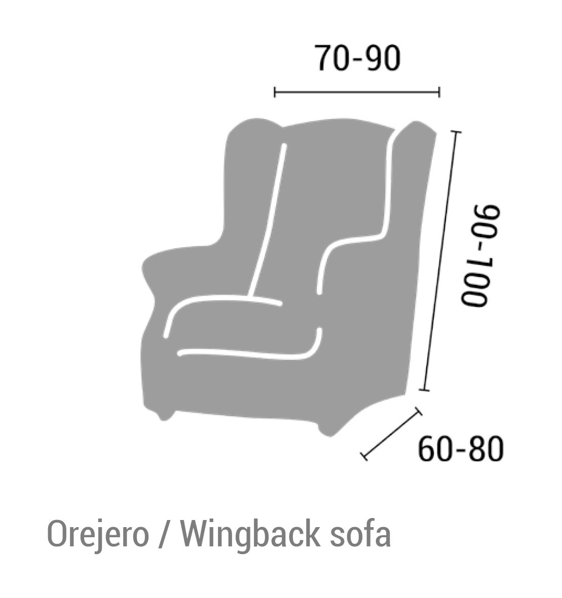 ESTORALIS | Funda Sillon Tejido Elastico Resistente | Para Sillon Orejero | Tamaño ( de 70 a 110 cm. ) Modelo BERTA Color Violeta - 5