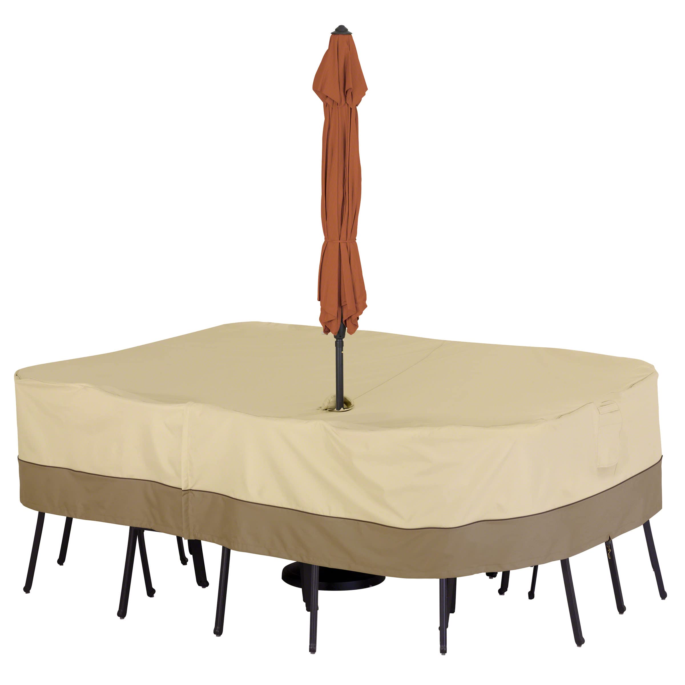 Lazy Susan 30,5 Cm Con Foro Per Ombrellone - Girevole 360° Per Tavolo Da Giardino, Ferro E Legno - 5
