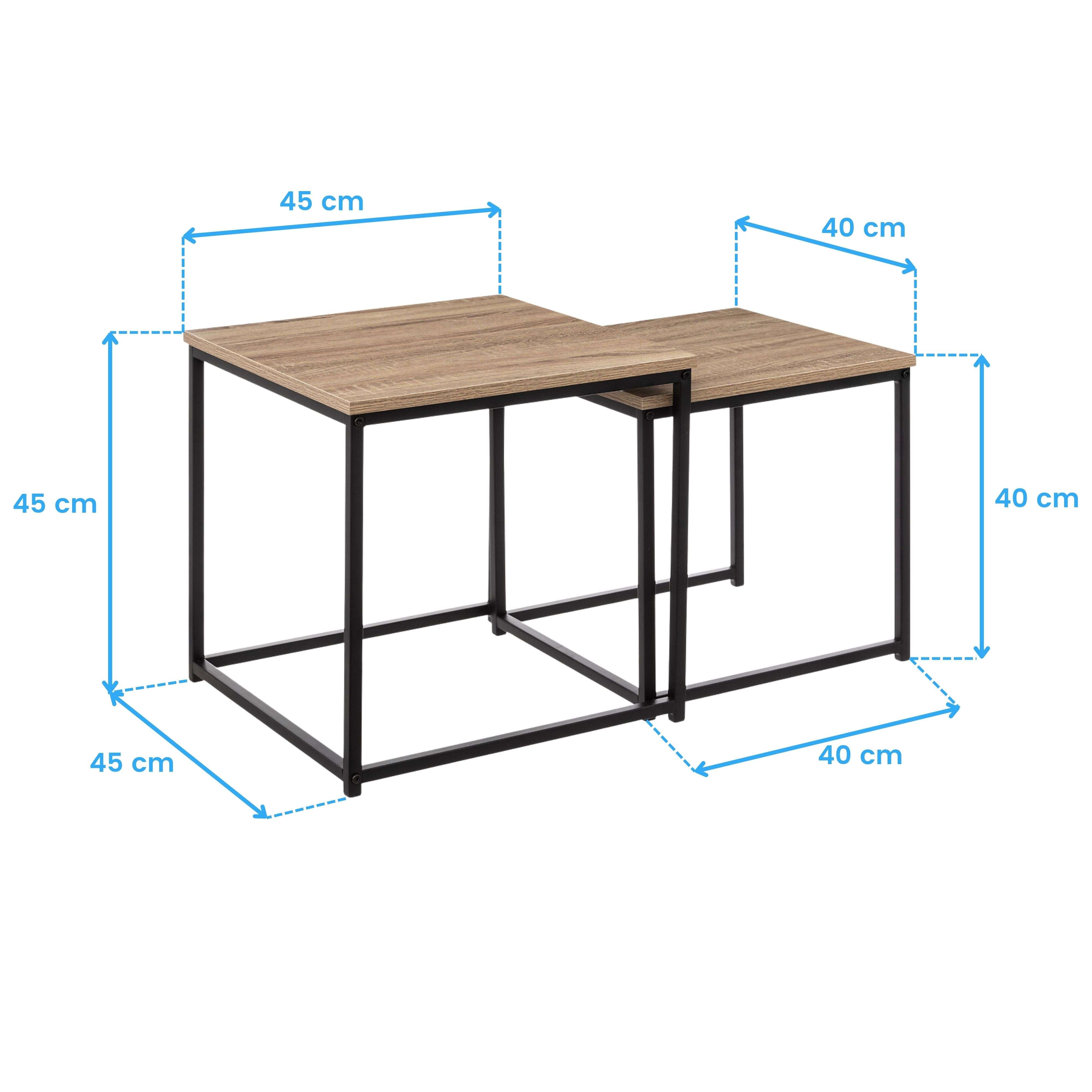 Lot de 2 tables gigognes 