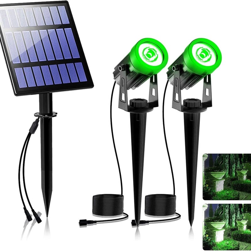 Solarna lampa zabezpieczająca do ogrodu, wodoodporna IP65, automatyczny przełącznik, odpowiednia na patio i do ogrodu, zielona