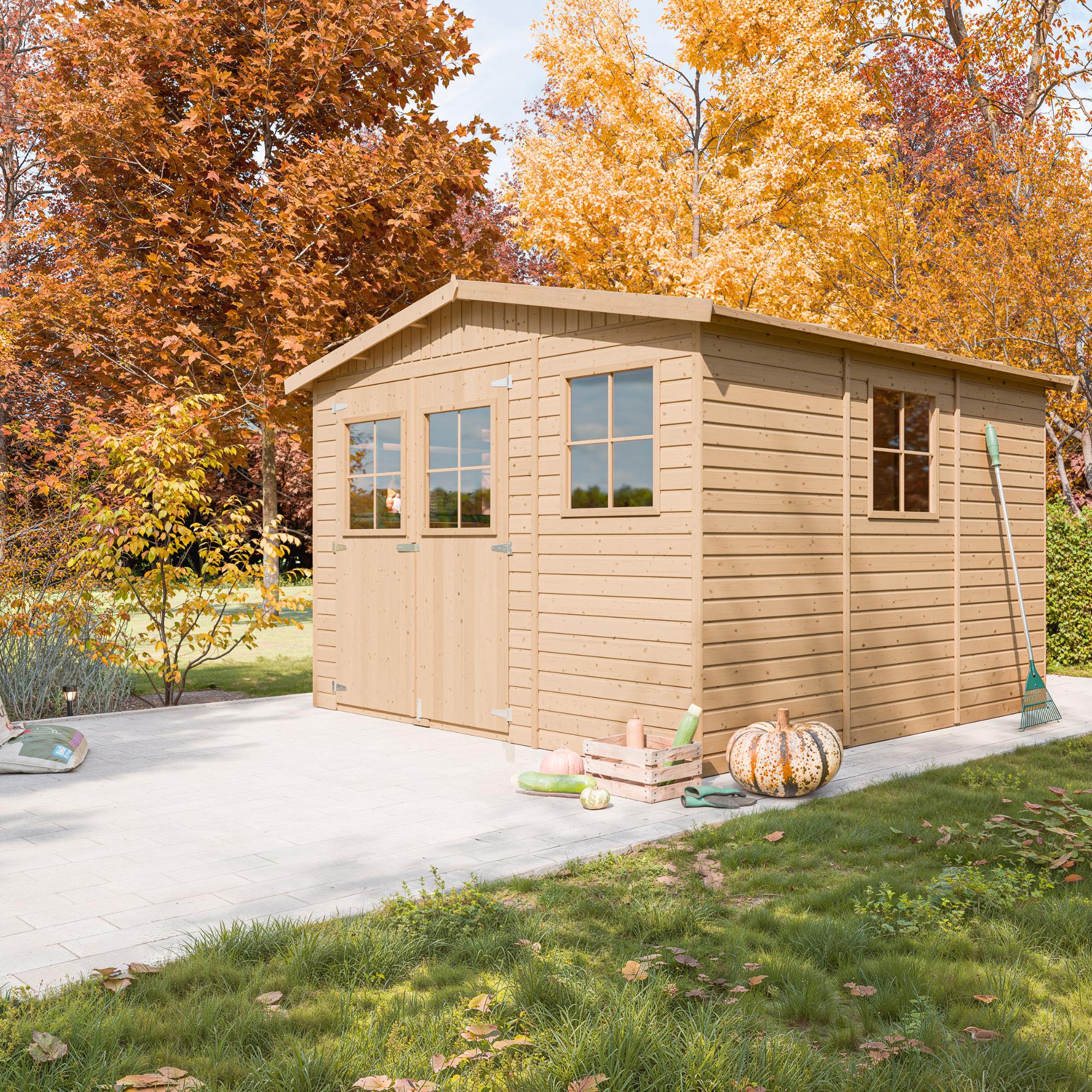 Cobertizo de madera para jardín - A226x324x316cm/9m2 Cobertizo de madera natural - Taller de Jardín - TIMBELA M335 - 4
