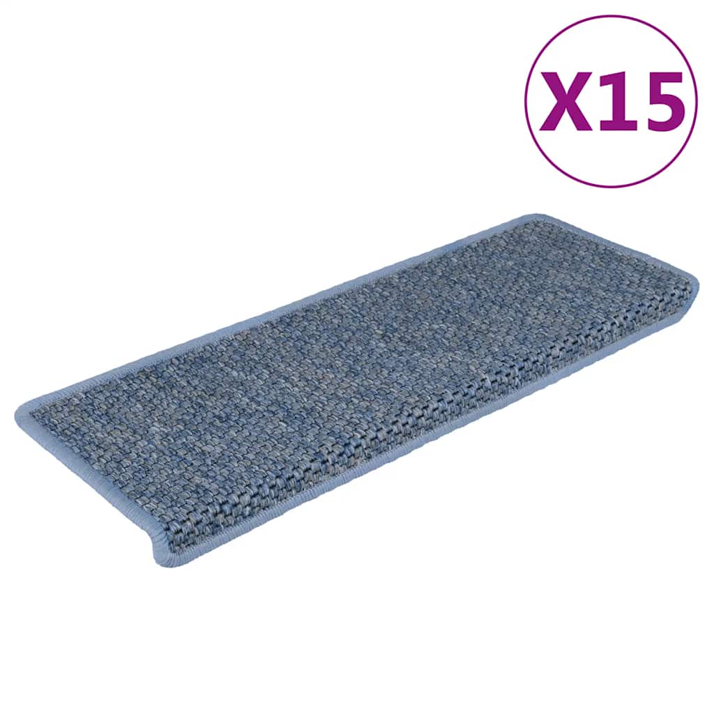 Samoprzylepne nakładki na schody, 15 szt., 65x21x4cm niebieskie vidaXL