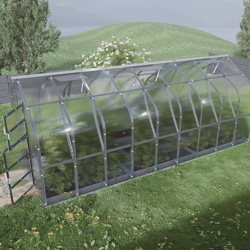 Szklarnia KLASIKA Standard 15 m2, 2,5 m x 6 m, 4 mm z pokryciem z poliwęglanu (z 3 automatycznymi otwieranymi dachami) 1szt.